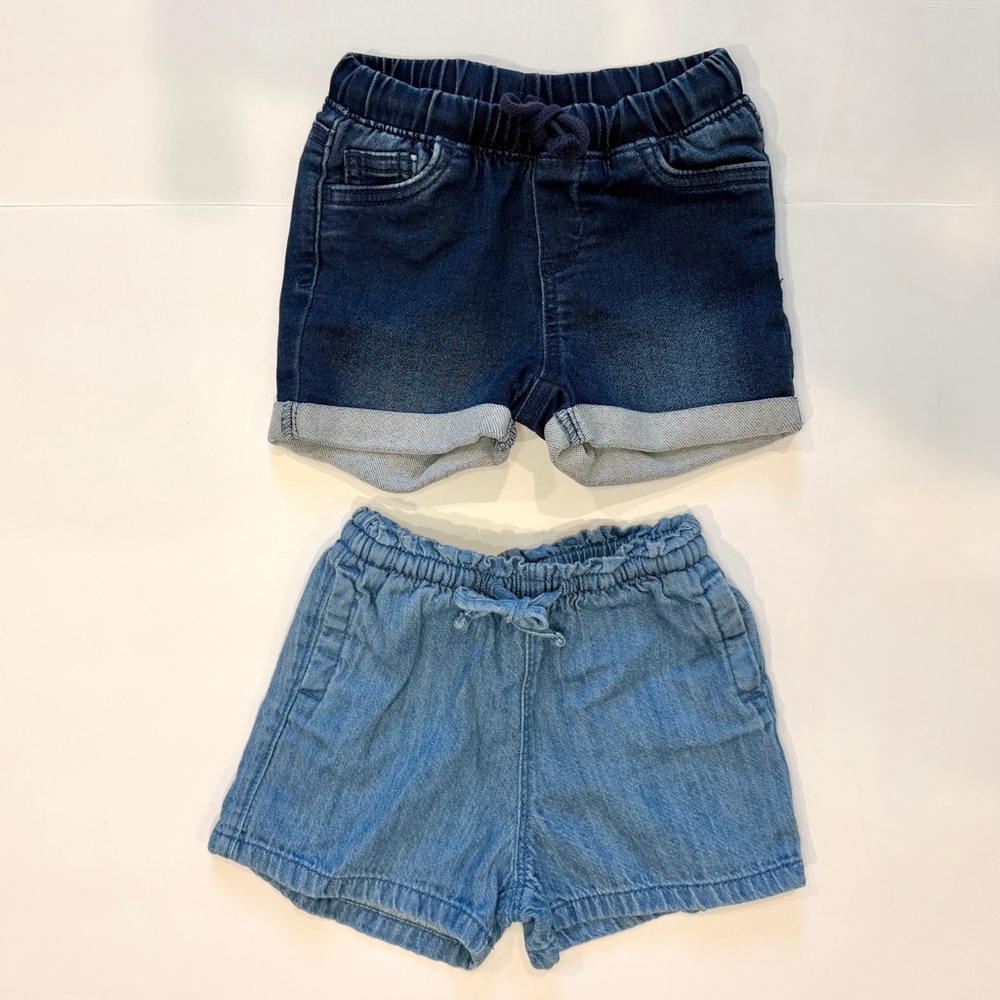 Cat & Jack / Old Navy Toddler Girls Drawstring Denim Shorts Bundle - 2T